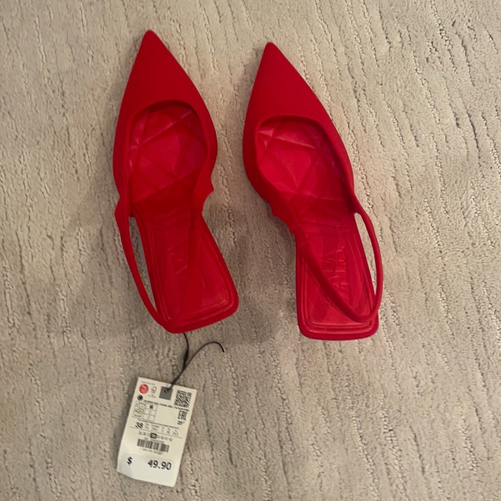 brand new red zara pumps